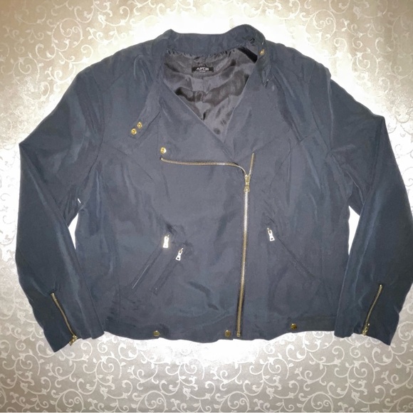 Apt 9 Black Asymmetrical Motorcycle Jacket - Picture 8 of 12